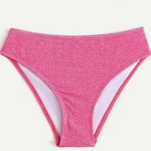 NWOT shein 160/large pink sparkly bikini bottoms